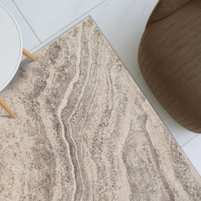 Sahara Modern Abstracts Rug | Washable Modern Rugs Style | Polypropylene + Polyester Area Rug Floor Covering | Indoor Carpet For Living Room Dining Bedroom 240X340cm-Brown-231200400575