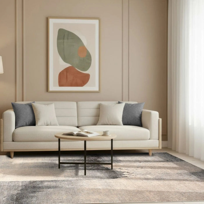 Sahara Modern Abstracts Rug | Washable Modern Rugs Style | Polypropylene + Polyester Area Rug Floor Covering | Indoor Carpet For Living Room Dining Bedroom 240X340cm-Brown-231200400577