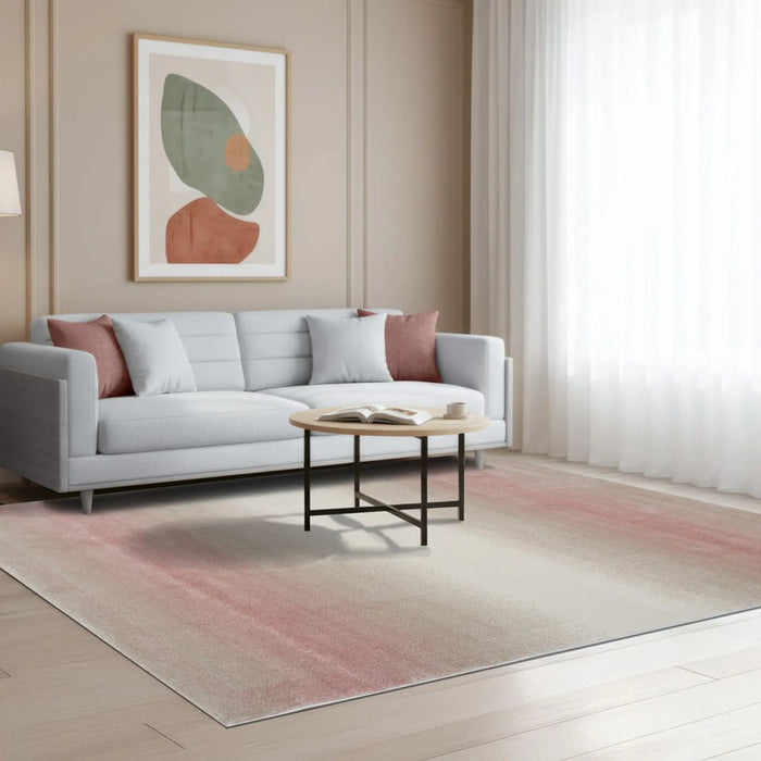 Sahara Modern Abstracts Rug | Washable Modern Rugs Style | Polypropylene + Polyester Area Rug Floor Covering | Indoor Carpet For Living Room Dining Bedroom 240X340cm-Pink