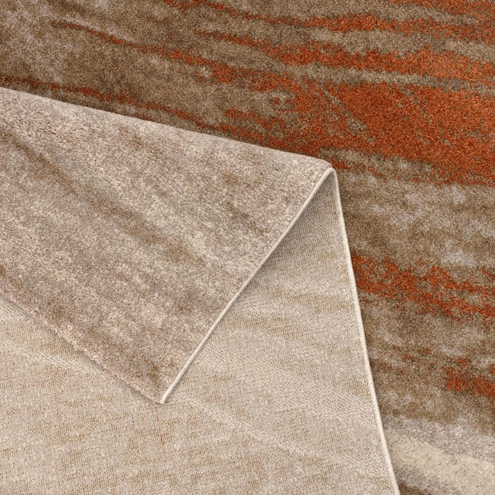 Sahara Modern Abstracts Rug | Washable Modern Rugs Style | Polypropylene + Polyester Area Rug Floor Covering | Indoor Carpet For Living Room Dining Bedroom 240X340cm-White Rust