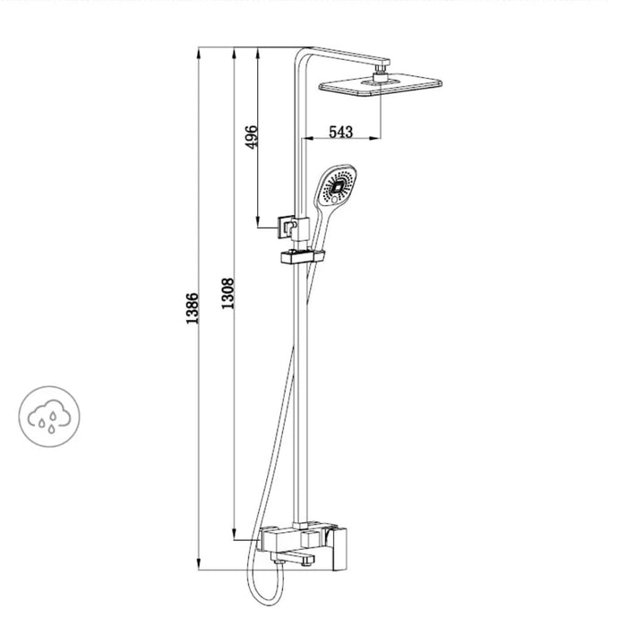 Milano Zia Rain Shower Column Complete Set