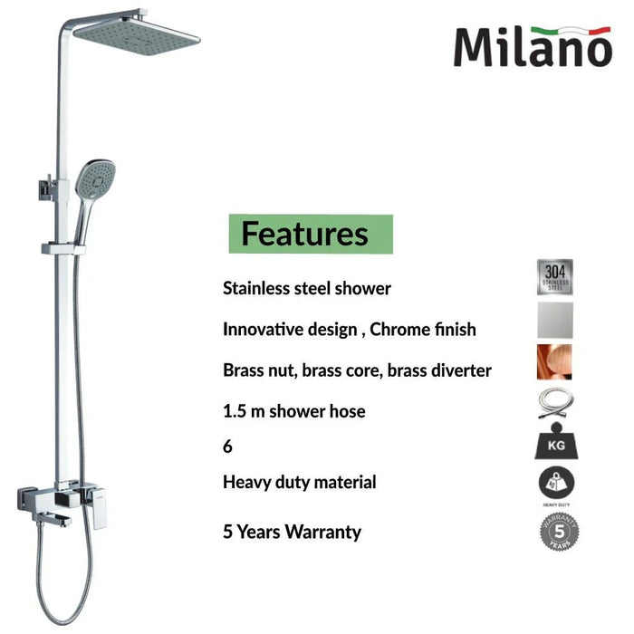 Milano Zia Rain Shower Column Complete Set