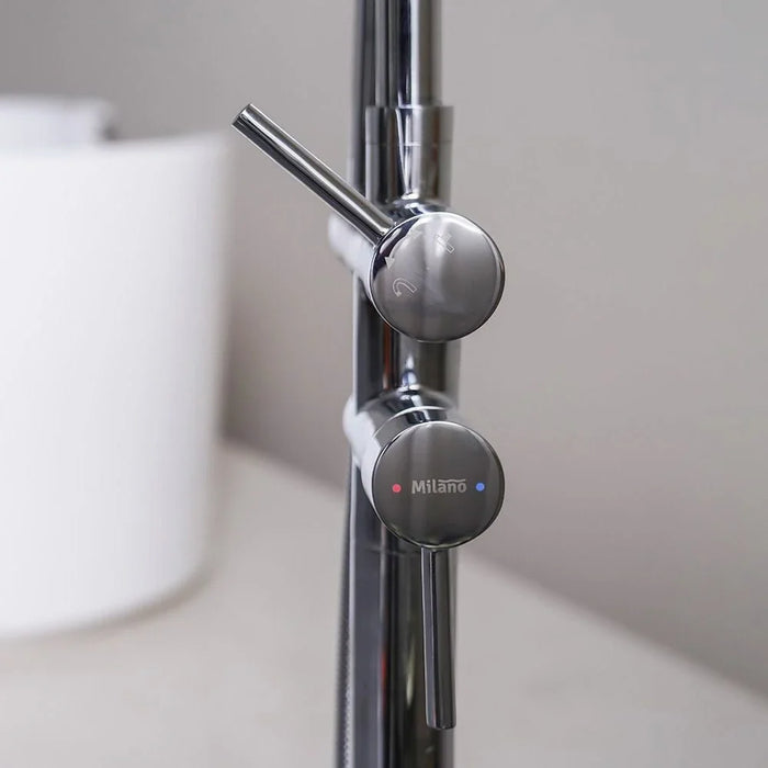 Milano Finn Freestanding Bath-Shower-Mixer Chrome Color