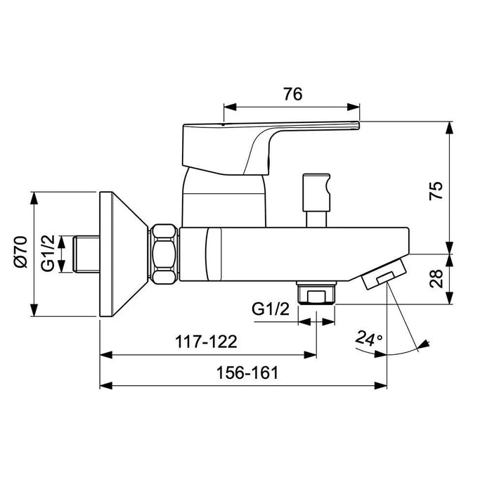 Ideal Standard-Cerafine D Bath Shower Mixer Chrome Bc692AA