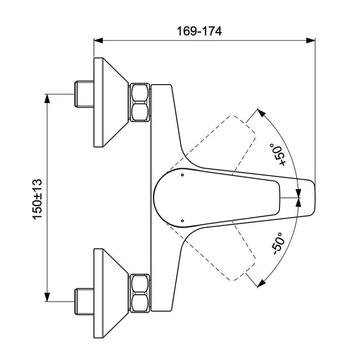 Ideal Standard-Cerafine D Bath Shower Mixer Chrome Bc692AA
