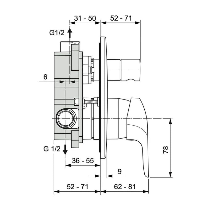 Ideal Standard-Ceraflex Bath Shower Mixer Set Chrome A6758AA