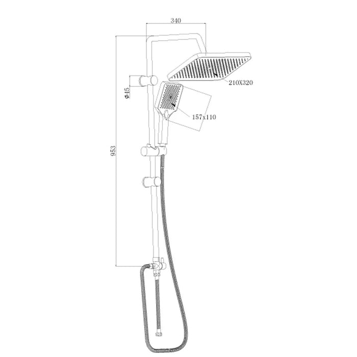 Milano Metro Plus Square Shower Column