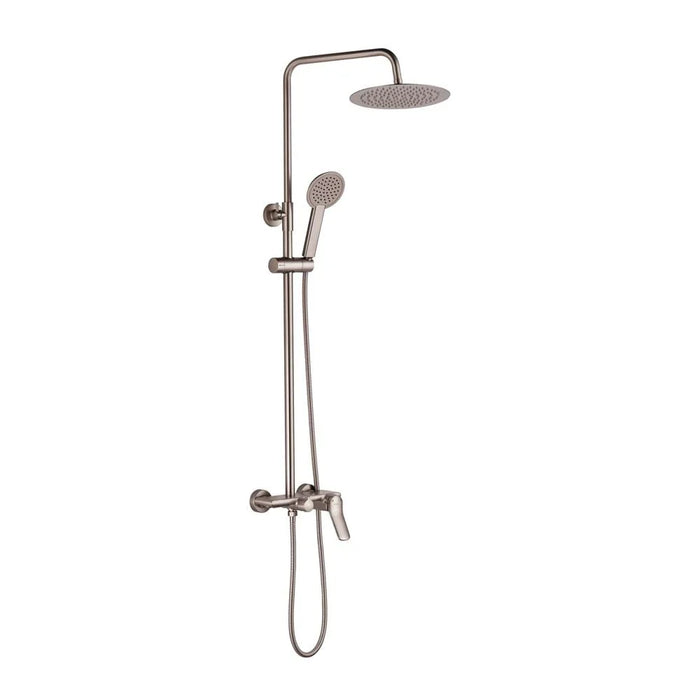 Milano Mita Rain Shower Mixer With Shower Set Brush Nickel