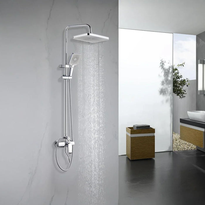 Milano Luxe Kobe Rain Shower Complete Set-Sq Chrome - Made In China