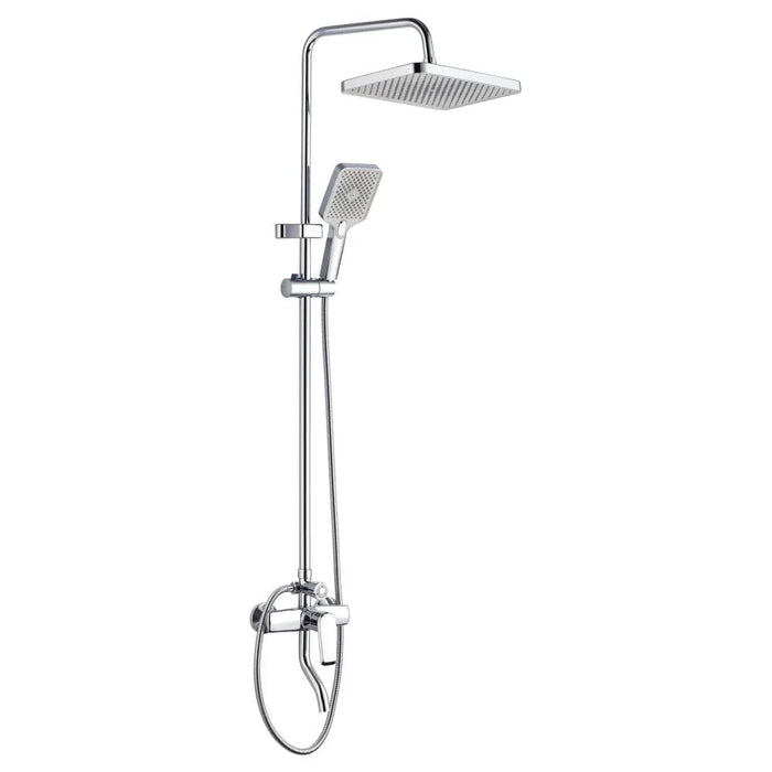 Milano Luxe Kobe Rain Shower Complete Set-Sq Chrome - Made In China