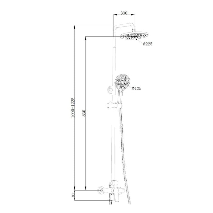 Milano Dulce Rain Shower Column-Complete Set Rose Gold + Matt Black -Made In China
