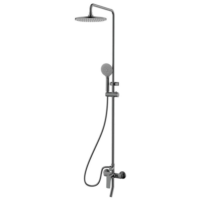 Milano Plus Brown Rain Shower Set Gun Metal Grey
