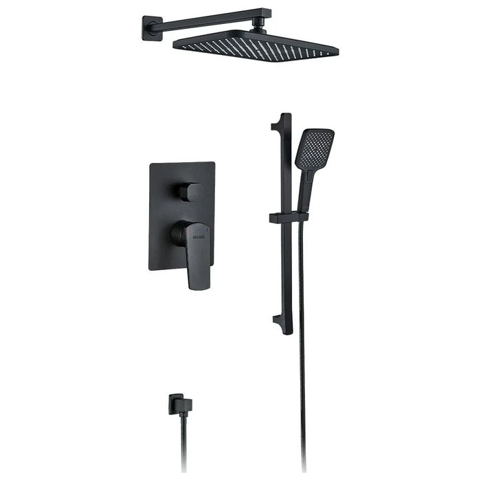 Milano Yana Concealed Rain Shower Set-Matt Black