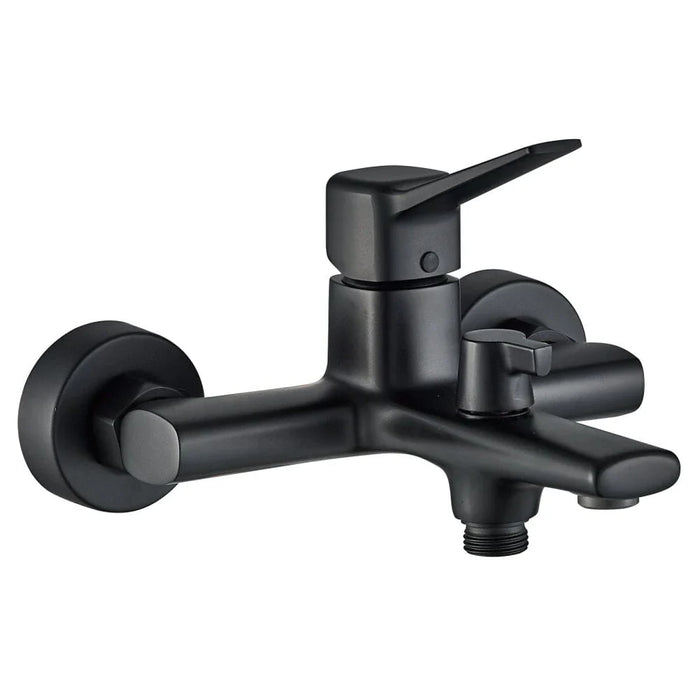 Milano Luxe Tide Bath Shower Mixer Wshower Set Matt Black