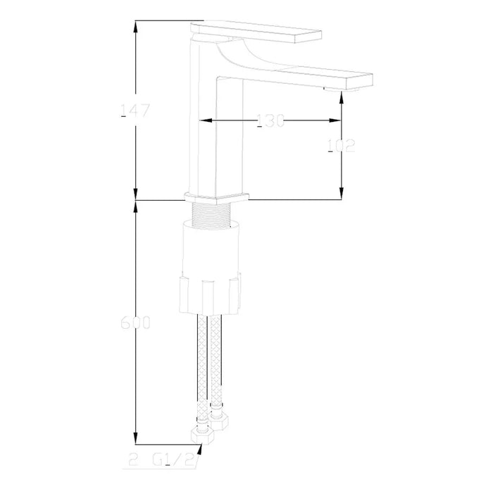 Milano Luxe Mila Basin Mixer With Pop Up Waste Brush Nickel _ Made In China