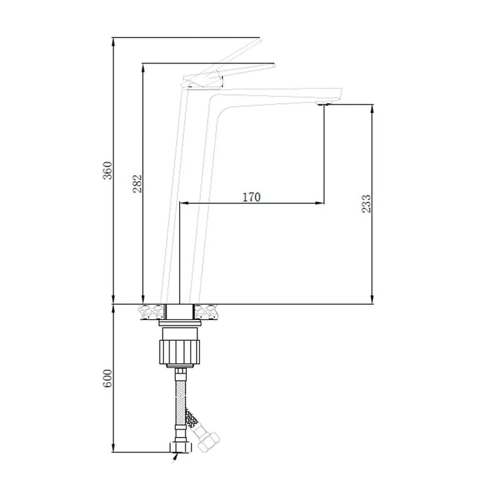 Milano Luxe Yana Art Basin Mixer With Pop Up Waste Matt Black