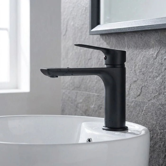 Milano Luxe Bayz Basin Mixer| Durable Brass Construction & Sleek Design for Stylish Washbasins | Black