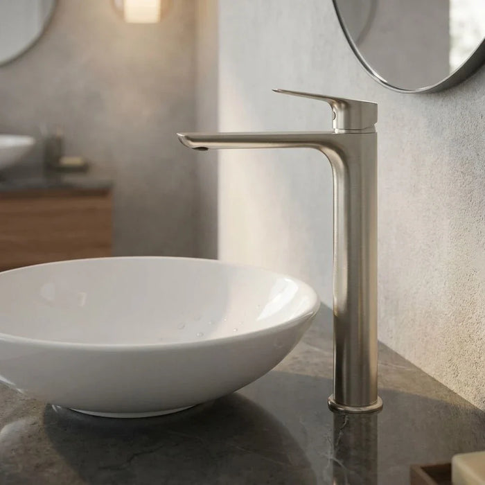 Milano Plus Bayz Plus Art Basin Mixer in Brushed Finish| Durable Brass Construction & Sleek Design for Stylish Washbasins | Nickel