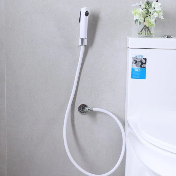 Milano Phantom Shattaf Set | White | Elegant Handheld Bidet Spray, Durable ABS Material, Comfortable Grip, Bathroom Hygiene | 3-Year Warranty