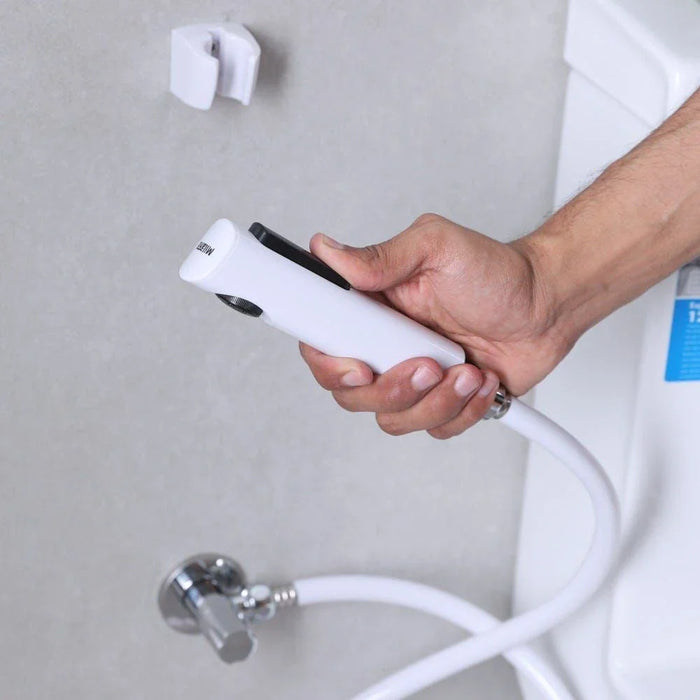 Milano Phantom Shattaf Set | White | Elegant Handheld Bidet Spray, Durable ABS Material, Comfortable Grip, Bathroom Hygiene | 3-Year Warranty