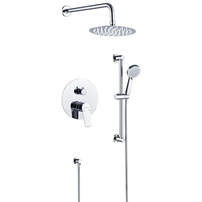 Milano Plus Bayz Plus Two-Way Concealed Bath Shower Mixer Complete Set| Modern Wall-Mounted Bathroom Faucet with Durable Brass Construction & Sleek Concealed Design Set Chrome