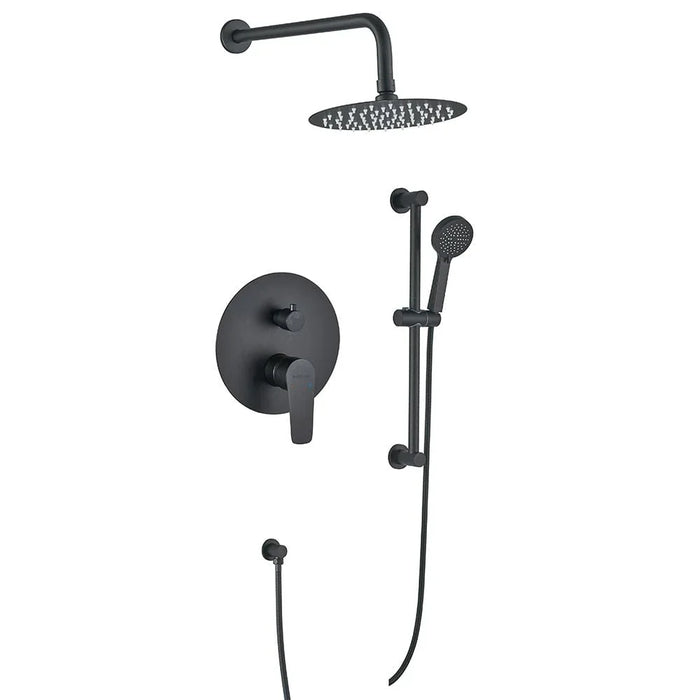 Milano Luxe Bayz Two Way Concealed Bath Shower Mixer Complete Set Matt Black