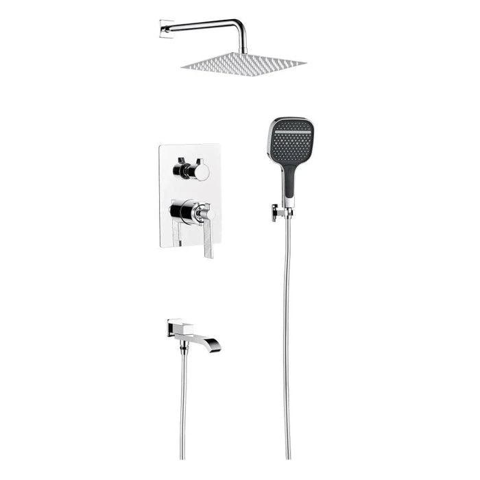Milano Luxe Drift 3 Way Concealed Shower Mixer Complete Set Chrome