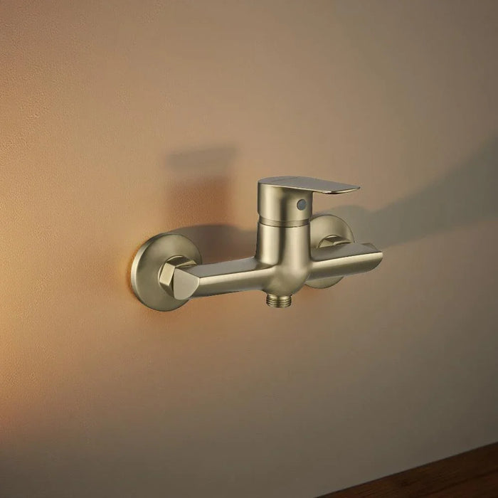 Milano Plus Bayz Plus Wall Shower Mixer| Durable Brass Body & Sleek Matte Finish for Contemporary Style | Matt Gold