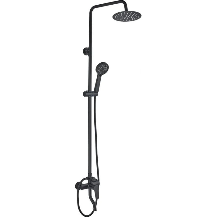 Milano Plus Bayz Plus Bath Shower Mixer Complete Set| Modern Wall-Mounted Bathroom Faucet with Hand Shower Durable Metal Construction & Matte Black Finish Black