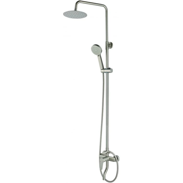 Milano Plus Bayz Plus Bath Shower Mixer Complete Set in Brushed Nickel| Wall-Mounted Bathroom Faucet with Hand Shower, Durable Brass Body & Modern Sleek Design