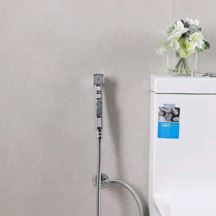 Milano Square Shattaf | Chrome | Sleek Handheld Bidet Spray, Modern Square Design, Durable Chrome Finish | 3-Year Warranty