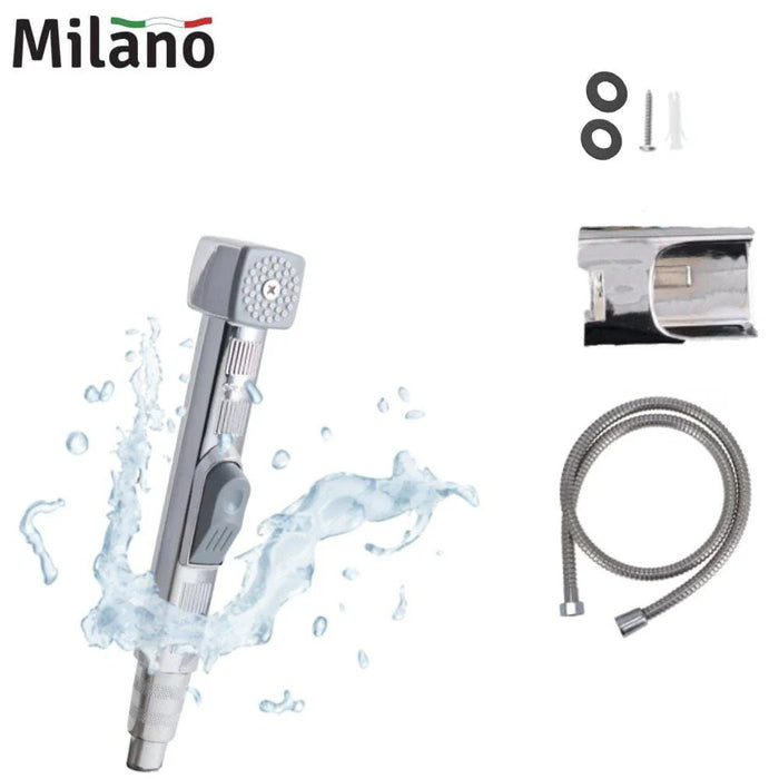 Milano Square Shattaf | Chrome | Sleek Handheld Bidet Spray, Modern Square Design, Durable Chrome Finish | 3-Year Warranty