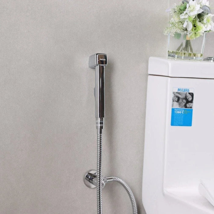 Milano Square Shattaf | Chrome | Sleek Handheld Bidet Spray, Modern Square Design, Durable Chrome Finish | 3-Year Warranty