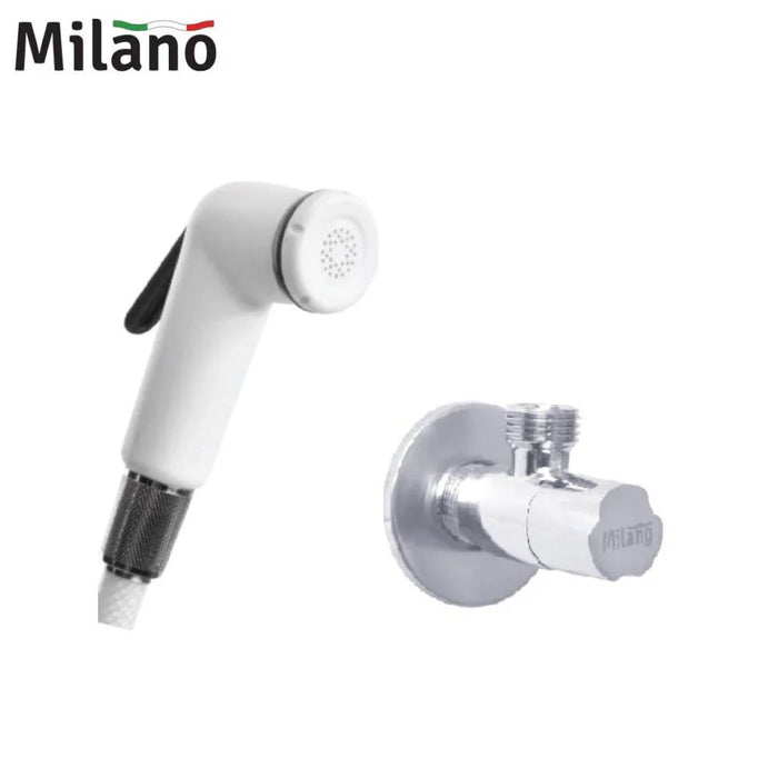 Milano Deluxe White Shattaf With Angle Valve