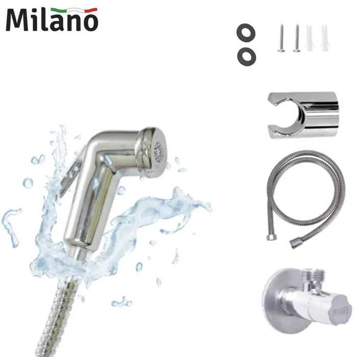 Milano Deluxe Shattaf Chrome With Angle Valve
