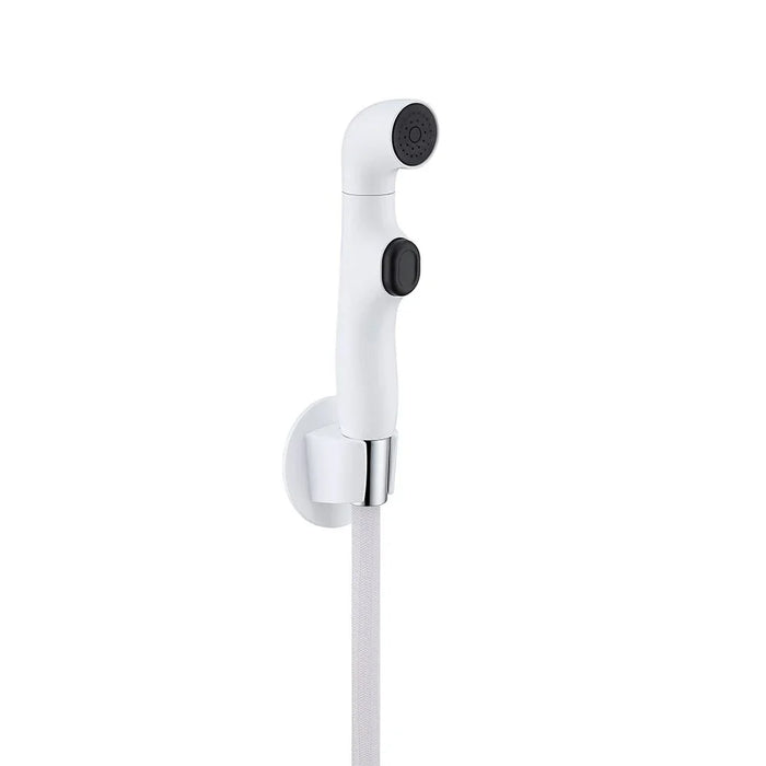 Milano Plus Telephone Shattaf Set | Matt White | Elegant Handheld Bidet Spray, Durable ABS Body, Stylish Bathroom Hygiene Solution | 3-Year Warranty