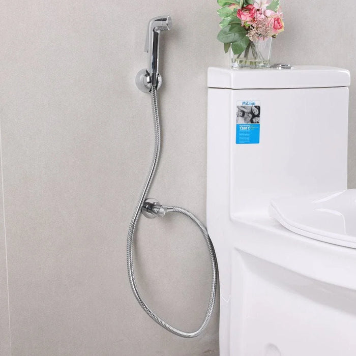 IdealSpray Shattaf | Chrome | Compact Handheld Bidet Spray, Durable Chrome Finish, Modern Bathroom Hygiene Solution | 1-Year Warranty