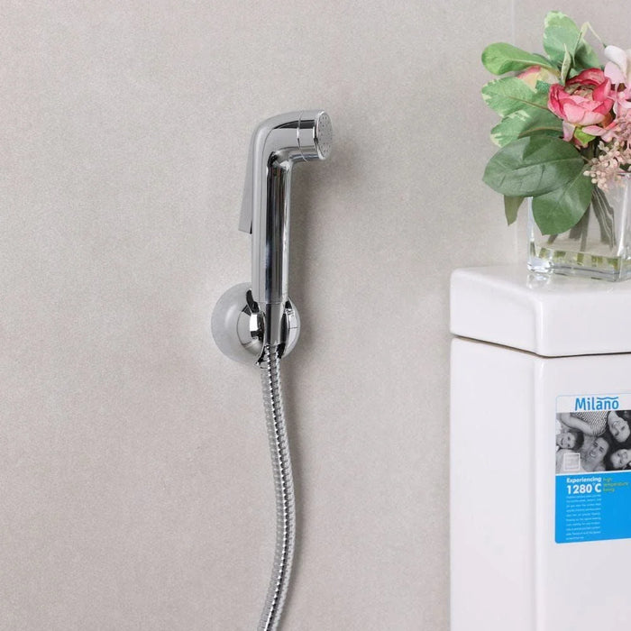 IdealSpray Shattaf | Chrome | Compact Handheld Bidet Spray, Durable Chrome Finish, Modern Bathroom Hygiene Solution | 1-Year Warranty