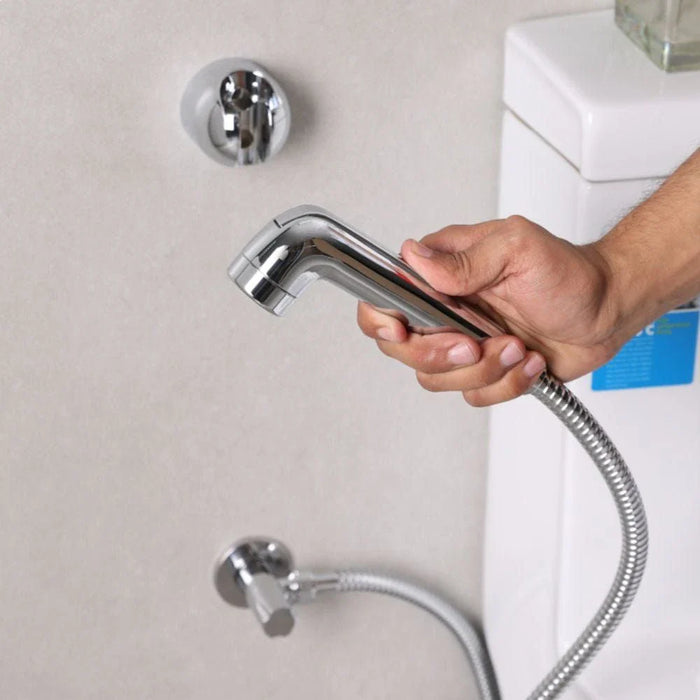 IdealSpray Shattaf | Chrome | Compact Handheld Bidet Spray, Durable Chrome Finish, Modern Bathroom Hygiene Solution | 1-Year Warranty