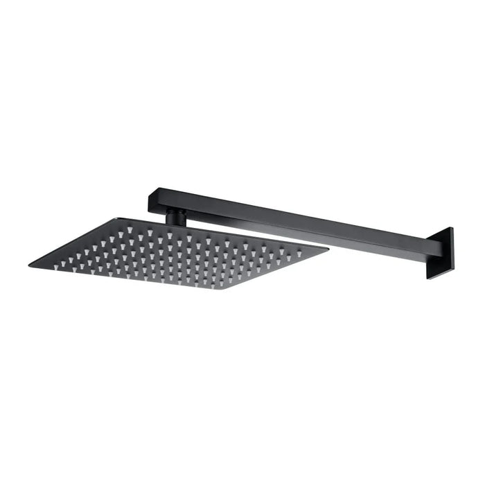 Milano Cube Overhead Shower With Arm Matt Black