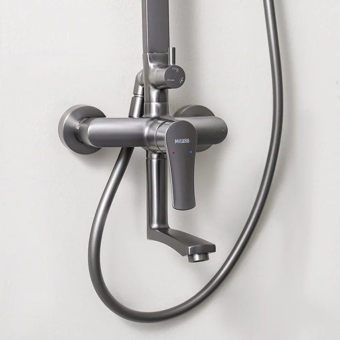 Milano Charming Rain Shower 3 Function Sq. Column-Complete Set Matt Black