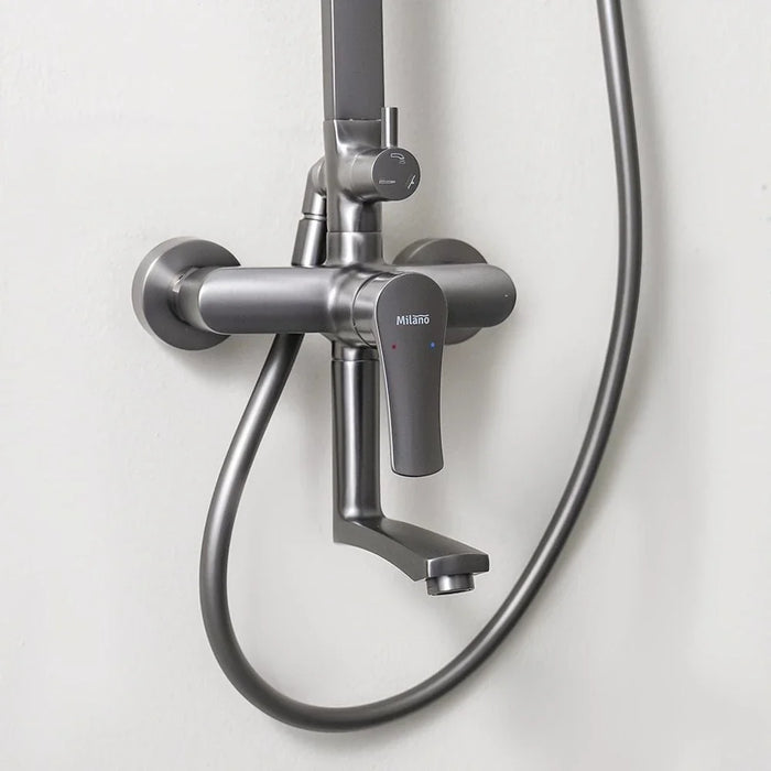 Milano Charming Rain Shower 3 Function Sq. Column - Complete Set Gun Metal