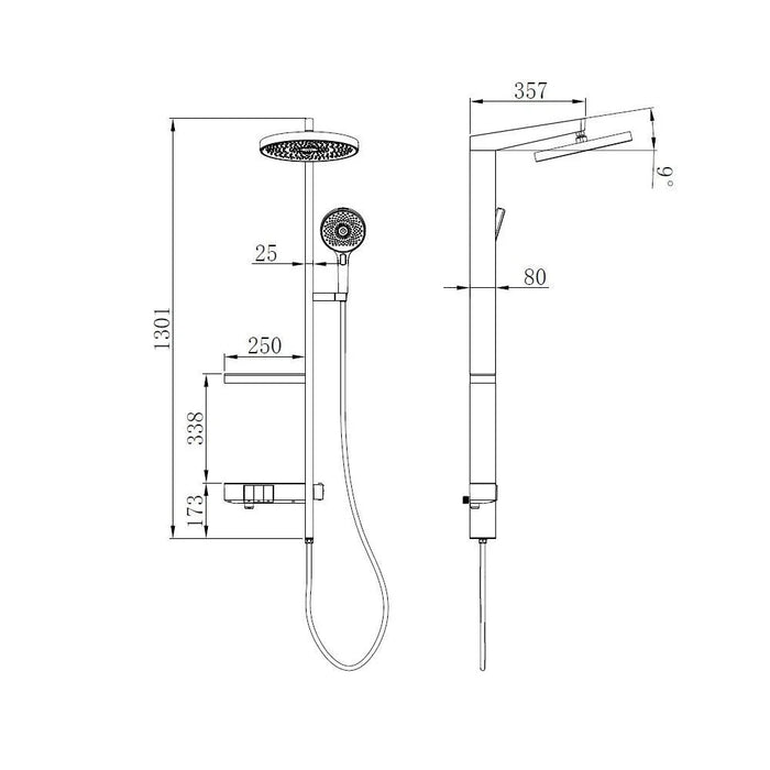 Milano Opel Shower Panel-Sf1080Lw-S _ With 2-Year Warranty