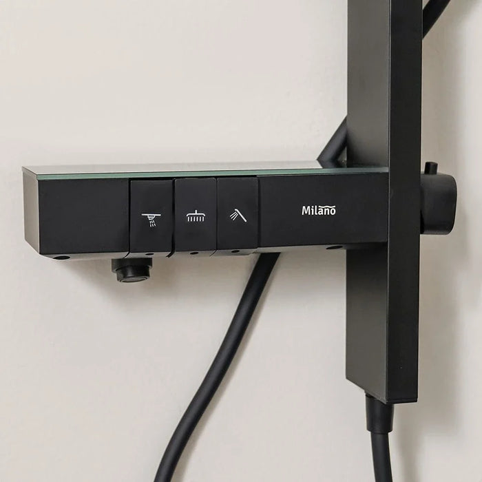 Milano Aston Shower Panel-Velvet Black