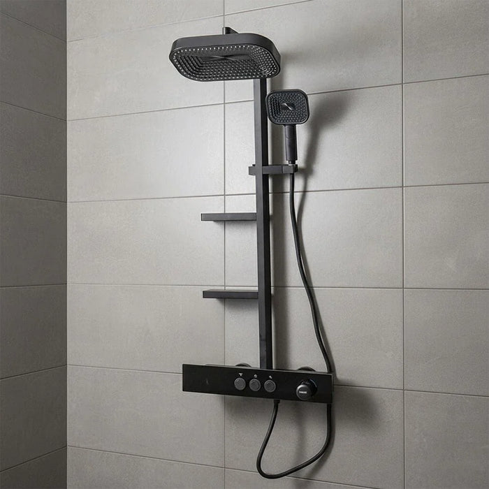 Milano Alfa Shower Panel-All Black