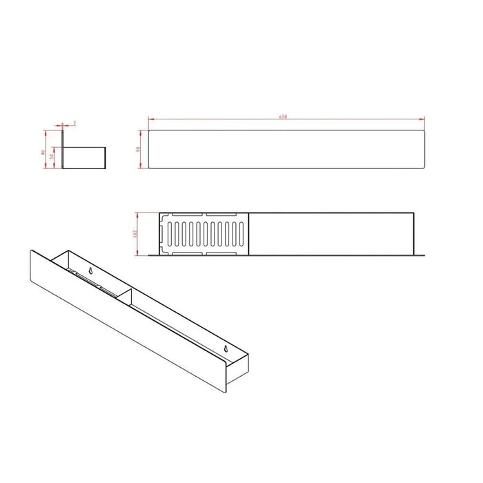 Milano SS Wall-Mounted Shelf| Heavy-Duty Stainless Steel Bathroom & Kitchen Storage Rack | Rust-Resistant, Space-Saving Design with Modern Matte Finish 65 Cm | Black