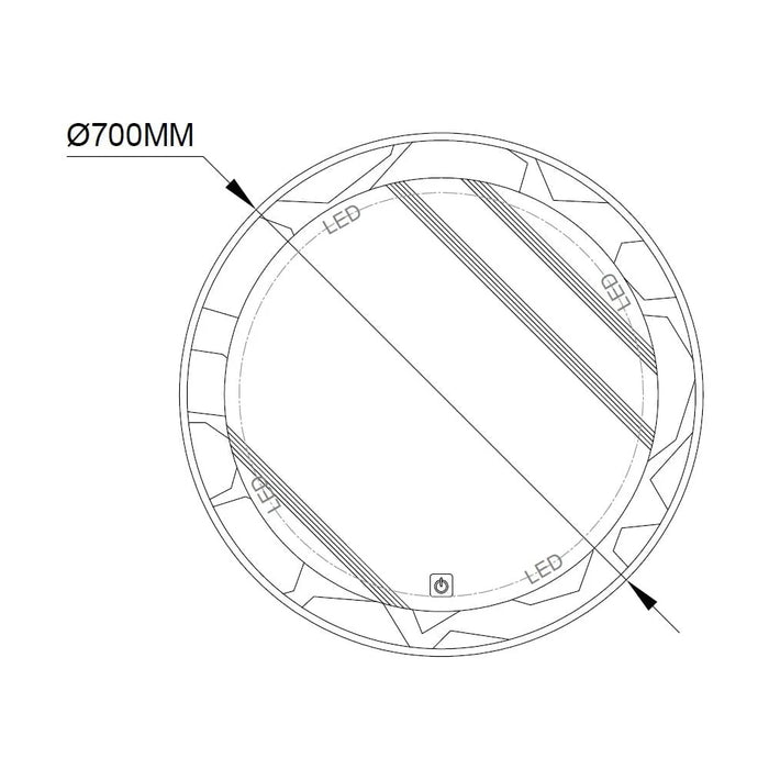Milano Led Mirror Round (Hs16465)