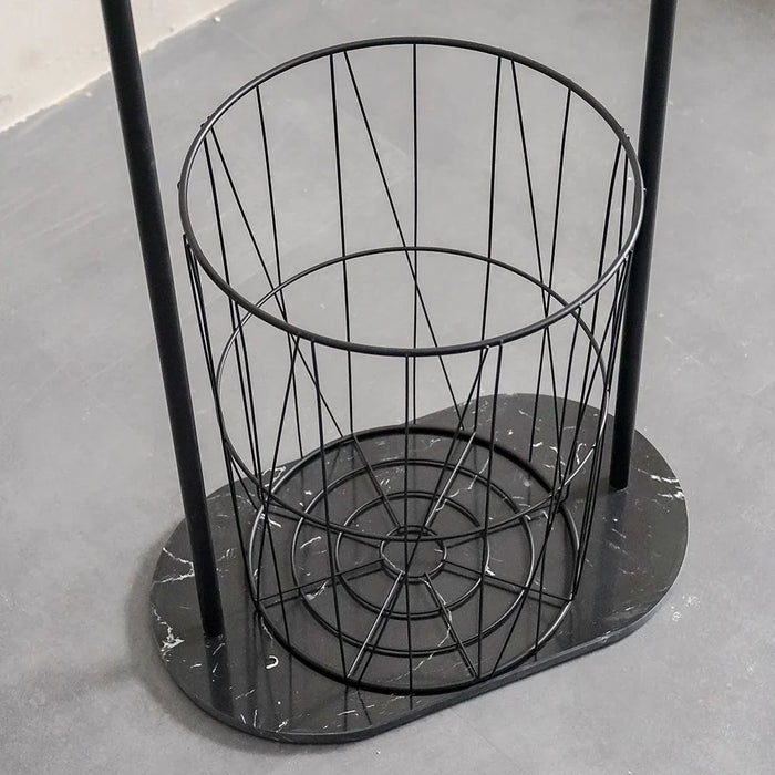 Milano Lace Floor Towel Bar With Basket (Fh250101) Matt Black- Made In China