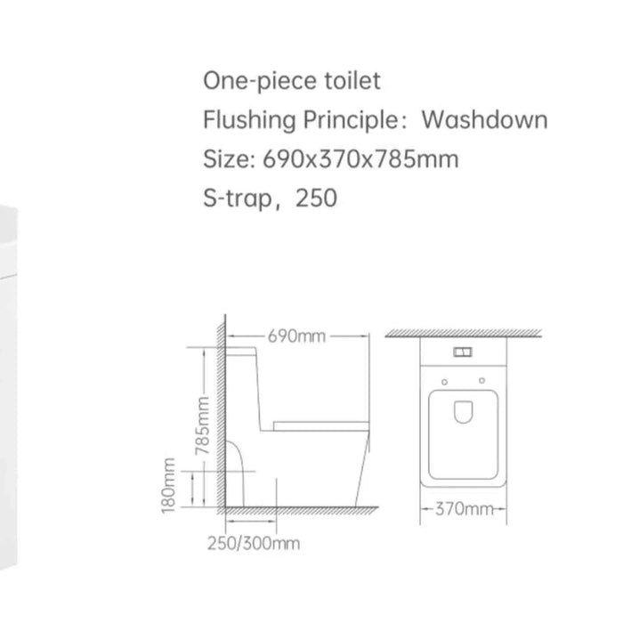 Milano Wc Model No.188 S-Trap 250Mm White With Pp Seat Cover
