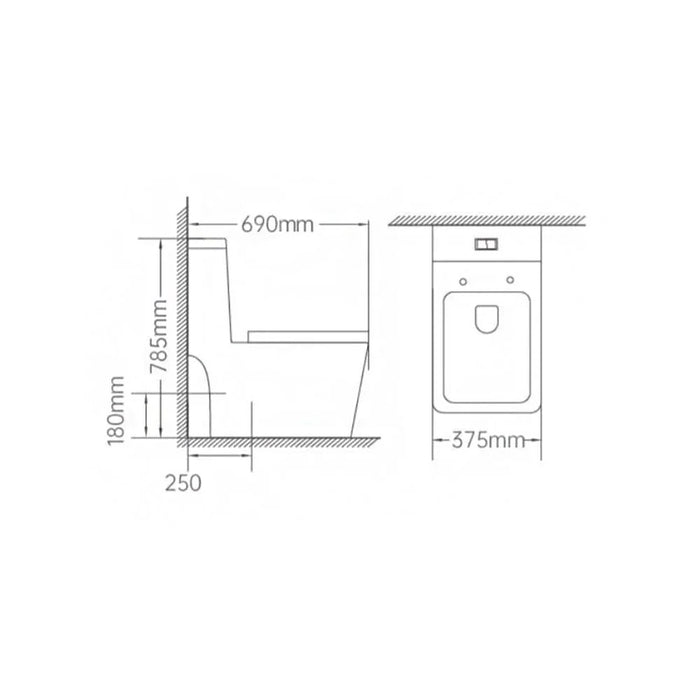 Milano Luxe Wc 188 Pro One Piece White 690x390x750 - Made In China